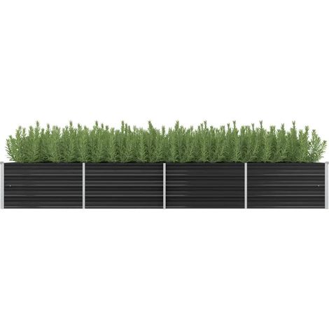 Lit surélevé de jardin,Jardinière,Pot de Fleurs Anthracite 320x80x45 cm Acier galvanisé XZZZ312536 (1/5)