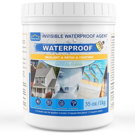 Revetement Impermeable Transparent 5KG  Membrane Etanche Liquide et Isolante  Protection Invisible pour Salle de Bain, Toilettes, Balcon, Terrasse  Interieur (1/5)