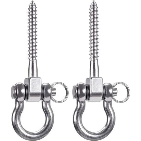 2 pièces 900KG capacité 304 crochets de plafond robustes en acier inoxydable, crochets de balançoire, crochets de suspension avec vis pour chaise suspendue de yoga en bois sac de boxe hamac fauteuil r (1/5)