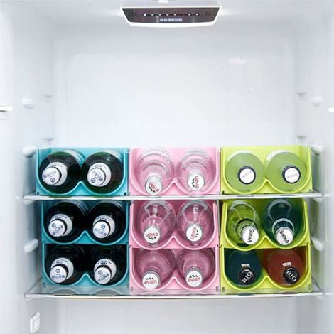 Casiers à Vin Empilables 3 Pièces, Plastique Réfrigérateur Bière, Bouteilles Eau Autoportant 3 Couleurs (1/5)
