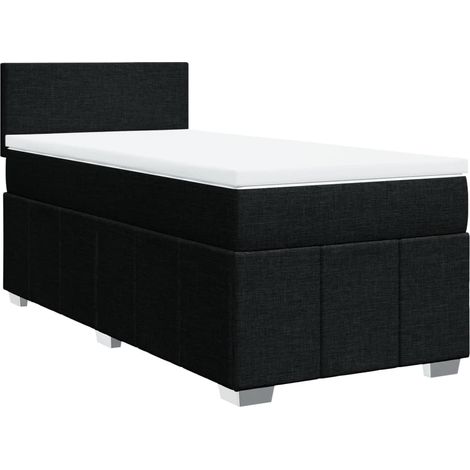 Maison Exclusive - Giroletto a Molle con Materasso Nero 90x190 cm in Tessuto