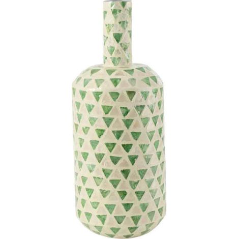Vase Goutte Motif Mosaïque "Nuye" 54cm Vert