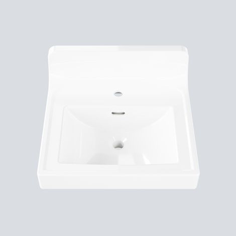 Vasque salle de bain ovale encastrée en céramique blanche – avec trop-plein – À poser avec trou distinctif pour robinet – Certifiée cUPC – Idéale petites salles de bain (1/5)