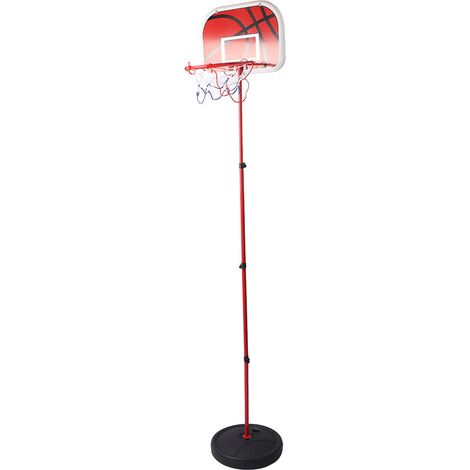 Höhenverstellbarer Basketballkorb (1,7 m), Rückwand und Ständer, ideal für Kinder im Innen- und Außenbereich. (1/5)