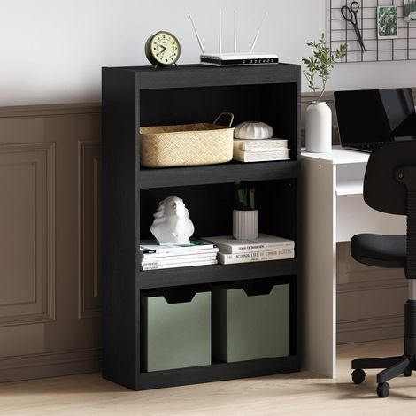 Étagère à Livres Moderne à 3 Niveaux avec étagère réglable, bibliothèque avec étagère Ouverte, 9,5 x 24,5 x 40,3 cm, pour l'organisation et Le Rangement, pour Salon, Chambre à Coucher (1/5)