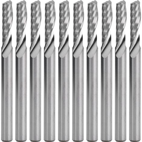 Cutter de bord de gravure de, coupeur de moulin de 10pcs 3,175 mm High Speed Steel End Meum pour gravure informatique (Boiteux unique) (1/5)