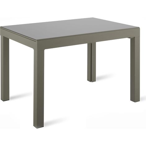 Tavolo Allungabile 120/350x83x75 cm in Metallo con Top in Vetro Grigio (1/5)