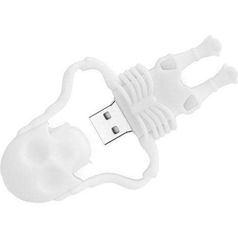 64 GB USB-Stick mit weißem Totenkopfmuster, hoher Geschwindigkeit und großer Speicherkapazität, im Cartoon-Stil gestaltet. (1/5)