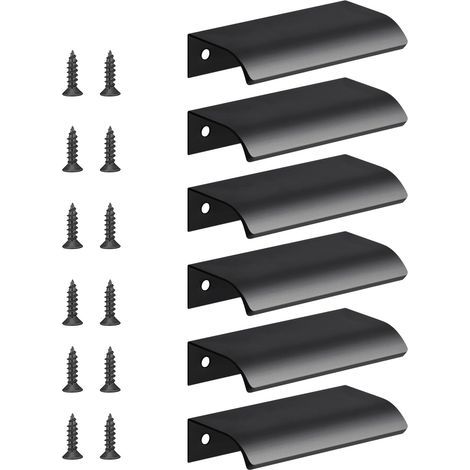 Poignées de porte noires pour armoires, tiroirs dissimulés, meubles haut de gamme modernes et minimalistes, poignées de porte (1/5)