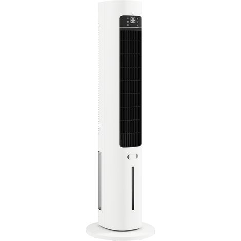 Refroidisseur d'air colonne 3 en 1 refroidisseur humidificateur ventilateur, oscillation 48°, 3 vitesses 3 modes, blanc