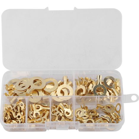 3.2/4.2/5.2/6.2/8.2/10.2mm O type Round Bare Cold Crimp Terminal Brass Wiring Connector (1/5)
