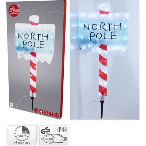 SEGNALE POLO NORD CON LED, 39X4X78CM, ACRILICO