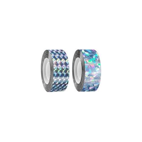 Ruban adhésif anti-oiseaux, 80 m de ruban adhésif double face réfléchissant pour effrayer les oiseaux pour la ferme de jardin, ruban répulsif argenté irisé, largeur 24 mm (1/4)