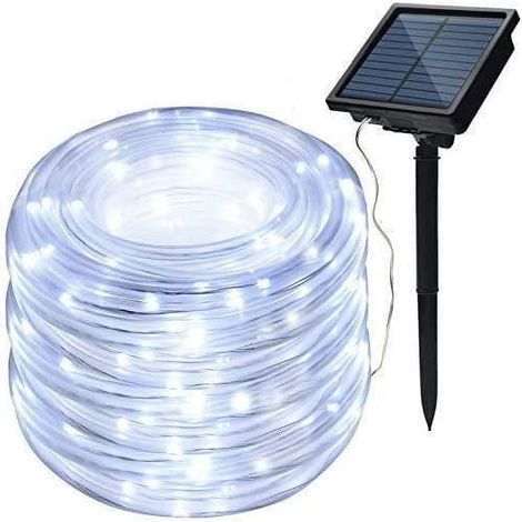 Guirlande Solaire - 200 Led Blanc - 22 M - Étanche - Pour Extérieur Jardin Patio Chemin - 8 Modes - 1 Pièce (1/5)