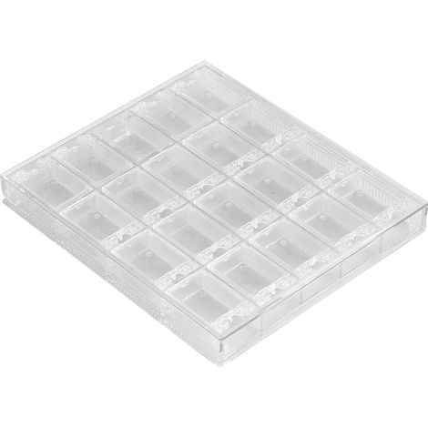 Boîte de rangement acrylique transparente 20 cases pour décorations à ongles et strass (1/5)