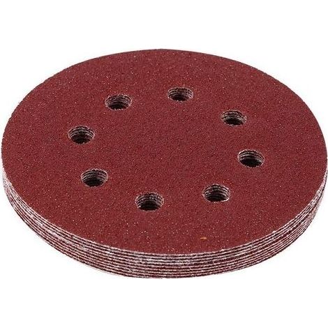 10 Pièces 5 Pouces 8 Trous Disques De Ponçage Crochet Et Boucle Disques De Ponçage Papier De Verre Pour Ponceuse Orbitale Aléatoire(150) (1/5)