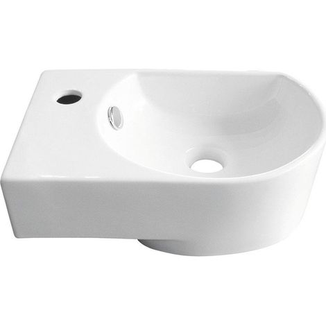 GO by Van Marcke Flexy lave-mains gauche 41x27x14,2 cm porcelaine blanc 1 trou de robinet