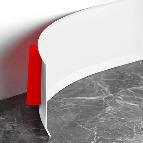 Plinthe souple autocollante, 300 cm x 10 cm, adhésif PVC blanc, plinthe de cuisine et de salle de bain, bande décorative autocollante, adaptée (1/4)
