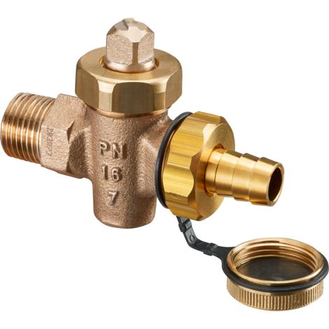 Válvula de vaciado y llenado OVENTROP modelo pesado - DN15, R 1/2" rosca macho, PN16, bronce rojo, 1032014
