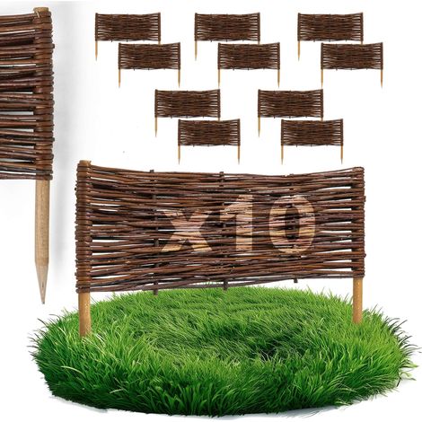 Lot de 10 Bordures Osier Bogateco Saule Naturel 60x20 cm (1/5)