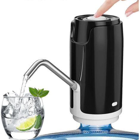 Distributeur de pompe à eau automatique ZENGO, pompe à eau rechargeable par USB, noir (1/5)