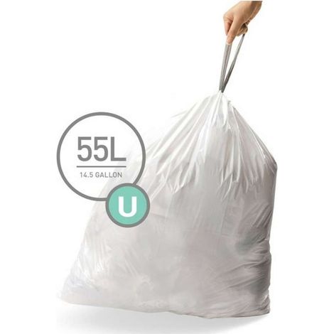 Simplehuman - Bolsas de basura 55 l, tipo U, 20 uds CW0217 (1/5)