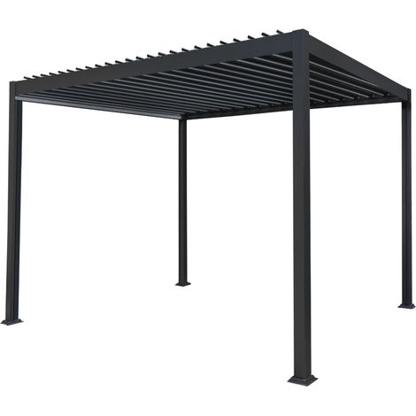 Anthracite Aluminium Pergola 3m x 3m (1/5)