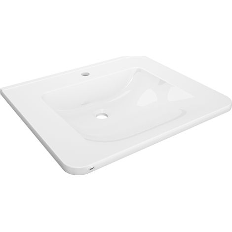 KWC AR Einzelwaschtisch, MEDCARE, MIRANIT,  650x150x550 mm, weiß, Hahnloch