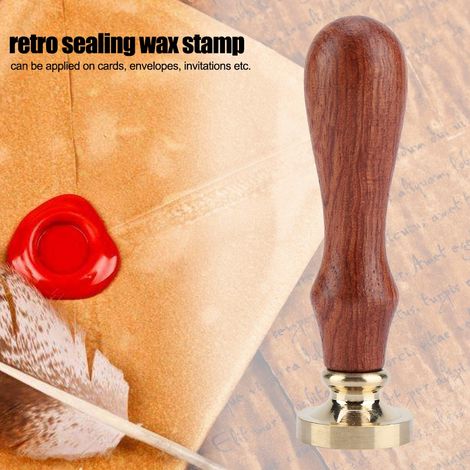 1 bâtonnet de cire à cacheter rétro en bois, sceau classique pour cartes d'invitation de mariage (091) (1/5)