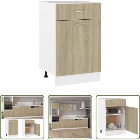Küchenregal - Schubunterschrank Lyon Sonoma-Eiche 50x46x81,5 cm Holzwerkstoff (1/5)
