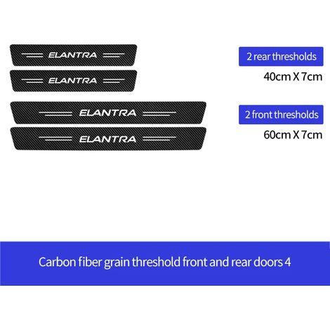 (Pour Elantra) Autocollants de protection de seuil de porte en fibre de carbone pour Hyundai Creta,KONA,Solaris,LA Festa,Mistra,Sonata,Tucson,Santa Fe,Elantra et Celesta (1/3)
