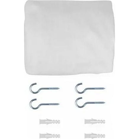 Ciel de lit carré en polyester, protection efficace, 4 coins, résistant, blanc