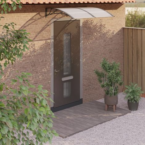 Auvent de porte Marquise d'entrée - Store Banne Noir 150x100 cm Polycarbonate BV930005 (1/6)