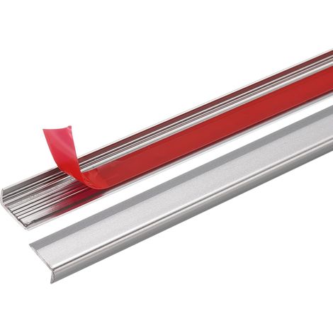 10pcs Profil De Bordure De Carrelage 12" x 0.4" Adhésif À Décoller Et À Coller Profil De Dosseret En Alliage D'Aluminium Angle Extérieur En Forme De L Pour Cuisine, Gris Mat (1/5)