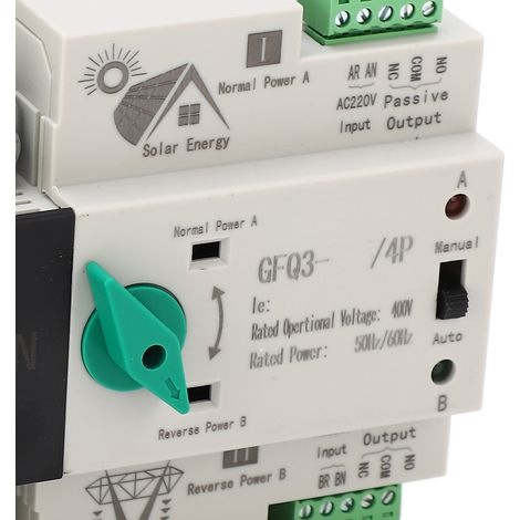 Commutateur de transfert automatique double alimentation AC400V 4P 50 ou 60 Hz avec disjoncteur électronique double pour usines et centres commerciaux 63A (1/5)