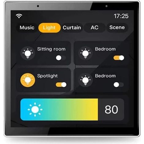 SmartSwitchDimmerBackground Music Player, Dimmer Switch & Background Music Player 4'' In-Wall Control Panel Touch Screen Control for Different Tuya Smart Devices