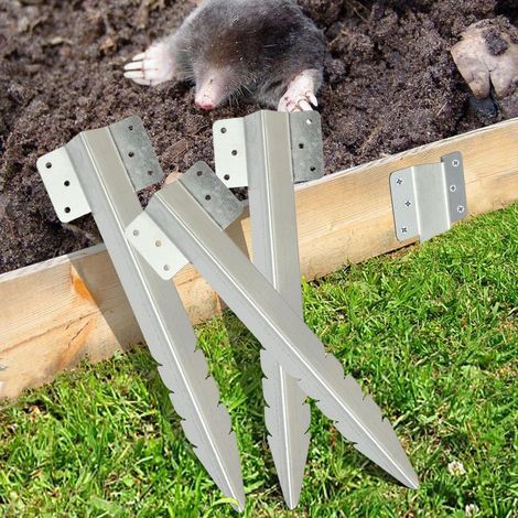 Set mit 10 verzinkten Metall-Befestigungswinkeln – 415 mm lange Pfähle für Gartenbeeteinfassungen – Einfache Montage mit vorgebohrten Schrauben (1/5)