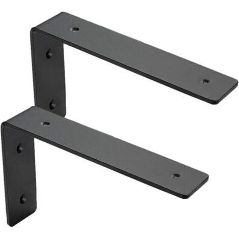 Lot de 2 équerres étagère murale 15 cm – Supports lourds en acier 6 mm – Installation facile – Design moderne pour rangement décoratif (1/4)