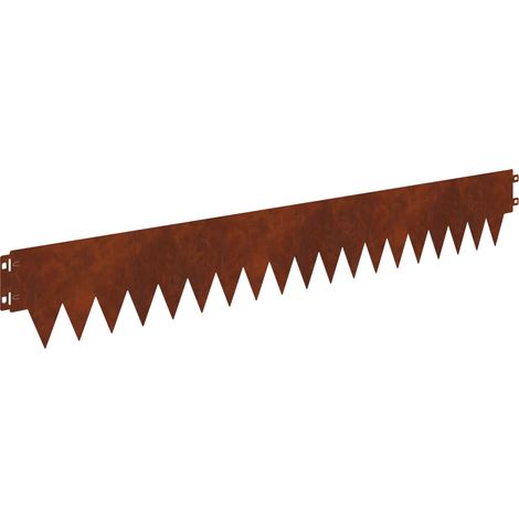 Raseneinfassung 10 pcs 103 x 15 cm Metall Rostig vidaXL