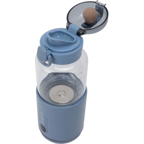 Chauffe-biberon portable 300 ml en acier inoxydable, sans fil, USB, à chauffage rapide, isotherme, idéal pour les voyages et la voiture (bleu). (1/5)