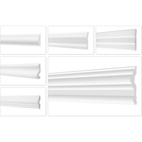 HEXIMO Profili per pareti - 2m Moderni, in XPS Styropor bianco, Cornici Decorative: FG3 - 50 x 14 mm (1/5)