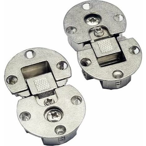 Charnières pliantes dissimulées réglables à 90 degrés, 2 pièces, pour meubles, charnières semi-circulaires, charnières de Table en bois (1/5)