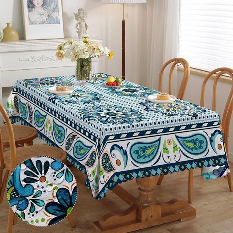 Abwaschbare Tischdecke Boho Mandala 110x140 cm Rechteckig Wetterfest Polyester