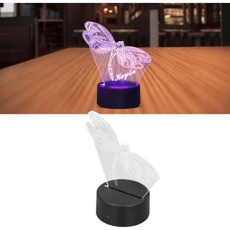 3D-Libellenlampe, 3D-Nachtlicht, kreative und helle Touch-Lampe mit blinkenden Farben, LED-Nachtlicht fürs Kinderzimmer, Nachttischlampe, Kindergeburtstagsgeschenk, USB- oder batteriebetrieben (1/5)