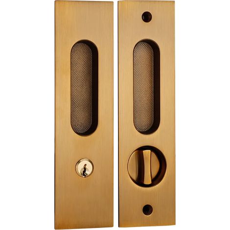 Serrure à clé pour porte coulissante, poignée de porte dissimulée, quincaillerie pour serrure de porte (1/5)