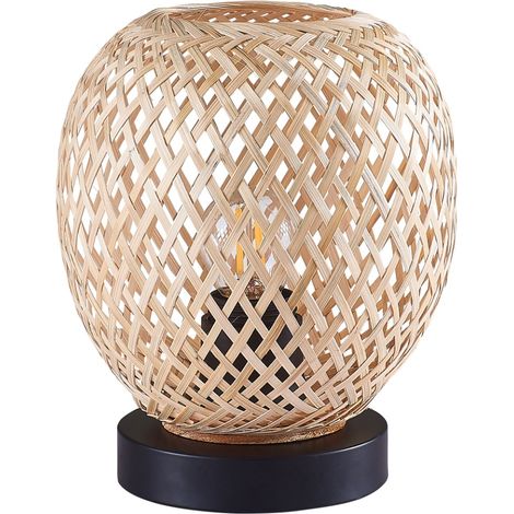 Lampe de table bohème bambou beige E27 20W Zanzibar Polux (1/4)