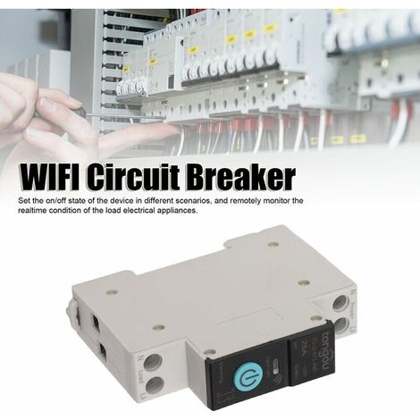 Disjoncteur sur Rail Din Commutateur WIFI Intelligent Télécommande pour Téléphone Portable sans Fil 3 Modes de Synchronisation Fonction pour Appareils Ménagers Convient pour la Maison(25A) (1/4)