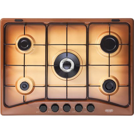 De Longhi FFT 57 ASV Einbaukochfeld 68 cm Gas 5 Brenner Kupfer