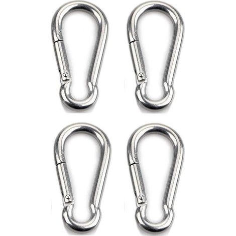 4pcs Mousqueton de Fixation pour Charges Lourdes, Sports, Chiens de Serrure, Hamac Balançoire, en Acier Inoxydable 304, 6mm Épaisseur (1/5)
