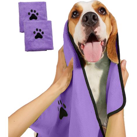 Lot de 2 Serviettes pour Animaux en Microfibre Absorbante, Séchage Rapide, Motif Griffes, Adaptées pour Chiens et Chats (1/5)